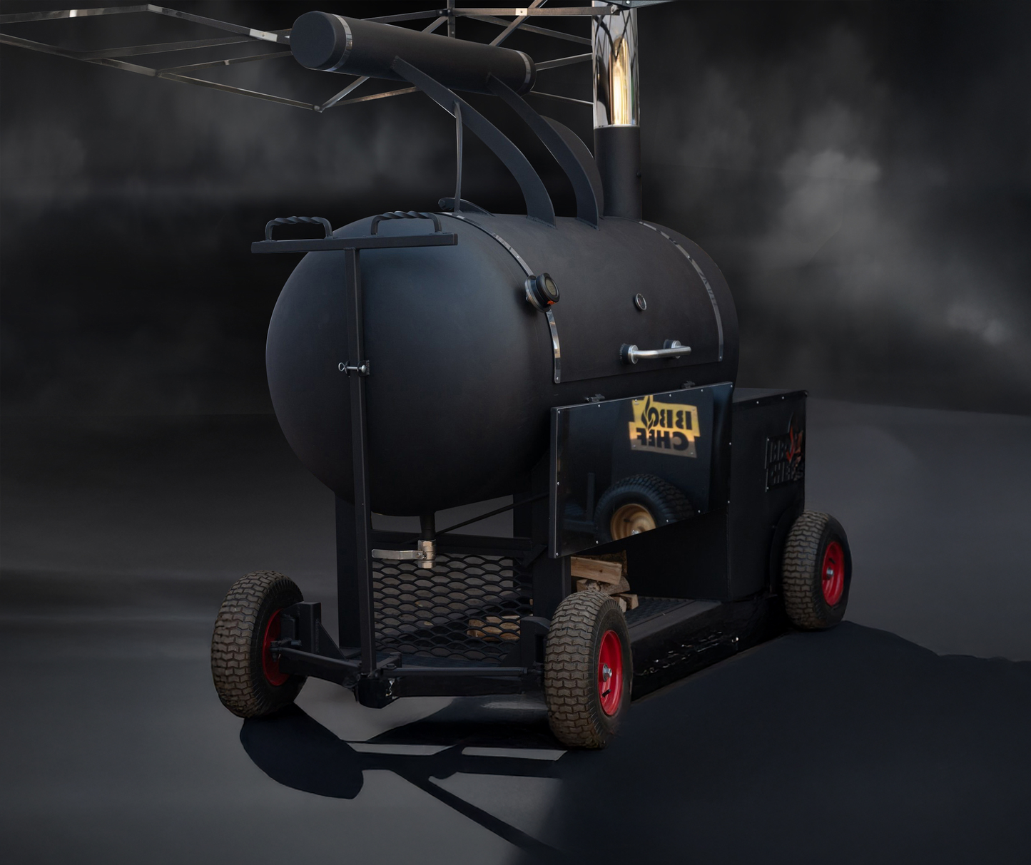 Smoker Reversibil cu o singura camera BBQ Chef, pe roti