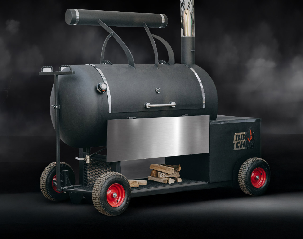 Smoker Reversibil cu o singura camera BBQ Chef, pe roti