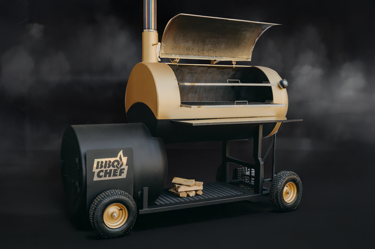 Smoker Reversibil cu o singura camera BBQ Chef, pe roti