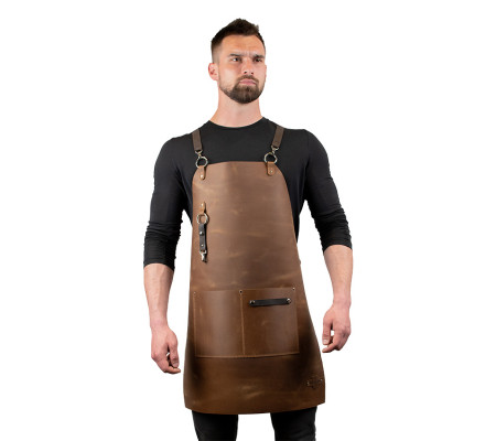Șorț de Grătar din Piele Daddy Smoke (Light Brown)